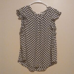 POPSUGAR Black and White Polka Dot Blouse